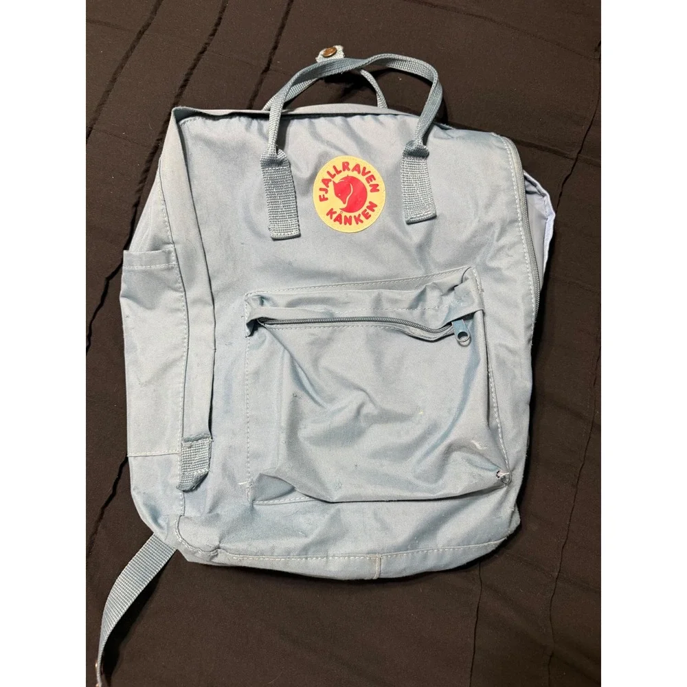 Fjallraven Kanken Classic Backpack Light Blue Vinylon F School Travel Bag